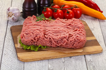 Raw turkey minced meat