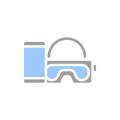 VR glasses with a smartphone icon. Vector illustration.