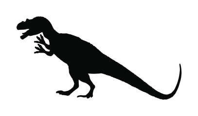 Cryolophosaurus vector silhouette isolated on white background. Dinosaurs symbol. Jurassic era. Dino sign.