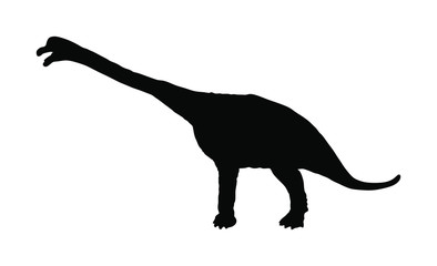Brachiosaurus vector silhouette isolated on white background. Dinosaurs symbol. Jurassic era. Dino sign.