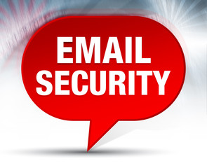 Email Security Red Bubble Background