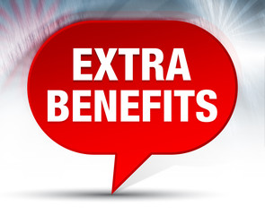 Extra Benefits Red Bubble Background