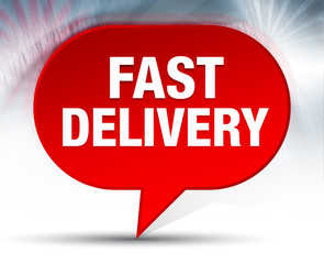 Fast Delivery Red Bubble Background