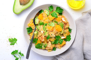 Quinoa Salad with Orange, Chicken and Avocado, Healthy Meal