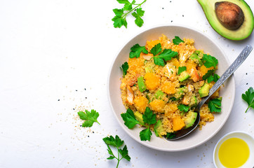 Quinoa Salad with Orange, Chicken and Avocado, Healthy Meal