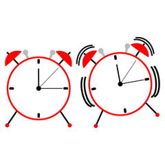 Alarm Clock icon isolated on white background. Timer, watch logo. Time concept. Vector flat design