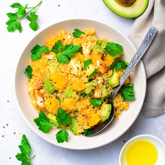 Quinoa Salad with Orange, Chicken and Avocado, Healthy Meal