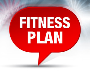 Fitness Plan Red Bubble Background