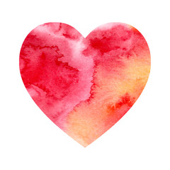 Obraz na płótnie Canvas Hand drawn watercolor heart texture i love you valentine february icon logo