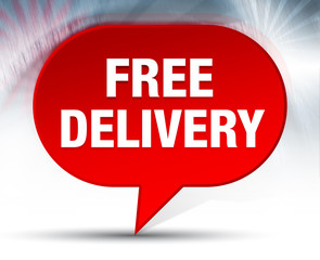 Free Delivery Red Bubble Background