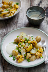 Potato and broad bean salad
