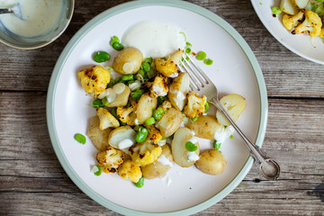 Potato and broad bean salad
