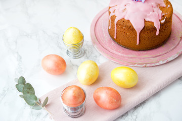 Easter eggs decorated for the holiday