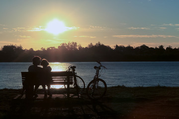 Kiss of love by the river