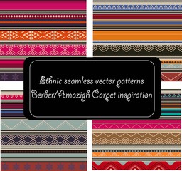 Ethnic seamless pattern with Aztec, Moroccan, Berber, Mexican motives. Tribal kilim. Geometric design.berber carpet motifs