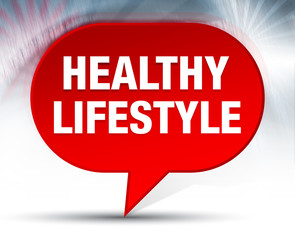 Healthy Lifestyle Red Bubble Background