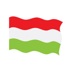 Waving flag of Hungary. Vector illustration design