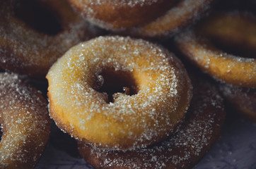  Homemade donuts with sugar on top