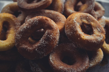  Homemade donuts with sugar on top