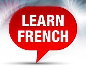 Learn French Red Bubble Background