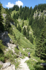 Fototapeta na wymiar Aufstieg zum Laber bei Oberammergau