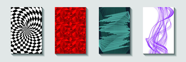 Design of Covers for Brochures. Colorful Geometric Templates with Shadow. 3D Illustration