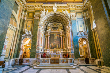 Fototapeta na wymiar Main altar in the Church of San Girolamo della Carità in Rome, Italy.