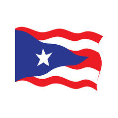 Waving flag of Puerto Rico. Vector illustration design