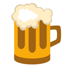 Glass of beer flat illustration on white