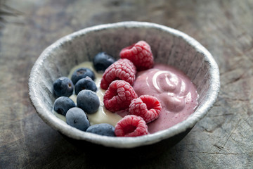 Breakfast with yogurt and berries