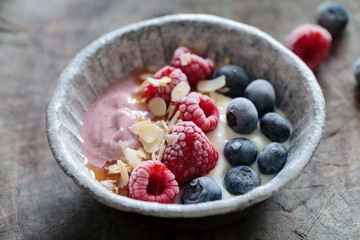 Breakfast with yogurt and berries