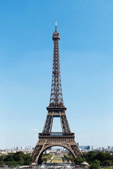 Fototapeta premium Eiffel Tower. Trocadero Square. Paris, France, on August 2, 2018.