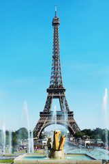 Eiffel Tower. Trocadero Square. Paris, France, on August 2, 2018.