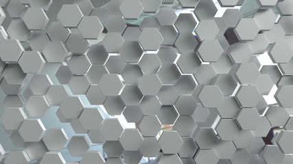 White Hexagon Grid 5