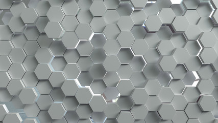 White Hexagon Grid 3