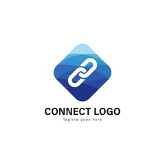 Connect logo template design. Connect logo with modern frame vector design