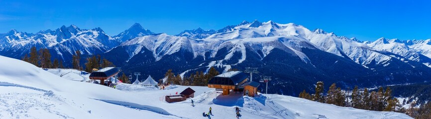 Panorama of the ski resort in Arkhyz