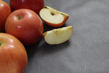 Red apple, a useful product for health, full of vitamins.