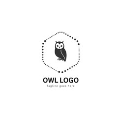 Owl logo template design. Owl logo with modern frame vector design