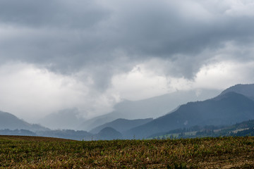 Fototapeta premium storm clouds over fields in slovakia