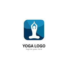 Yoga logo template design. Yoga logo with modern frame vector design