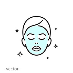 face mask sheet, skin care icon, beauty skin, woman's face linear sign on white background - editable vector illustration eps10 [преобразованный]