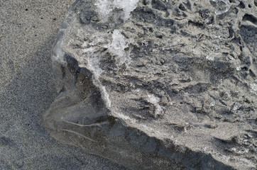 凍りついた砂浜