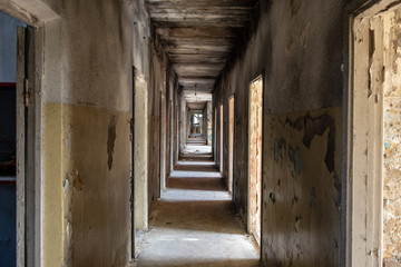 interrior of old military building in latvia