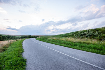 empty asphalt road in autumn