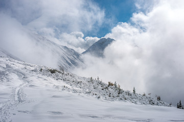 snow covered tourist trails in slovakia tatra mountains © Martins Vanags