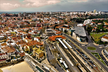 Fototapeta na wymiar Cascais in Portugal aus der Luft - Drohnenbilder mit DJI Mavic 2 Pro