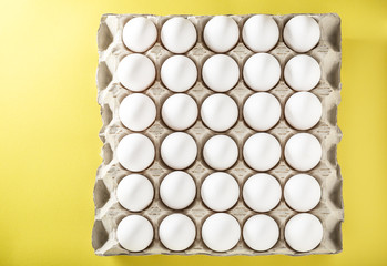 Eggs packed in cardboard or boxes for transporting