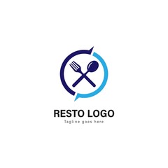 Restaurant logo template design. Restaurant logo with modern frame vector design