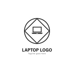 Fototapeta premium Laptop template design. Laptop logo with modern frame vector design